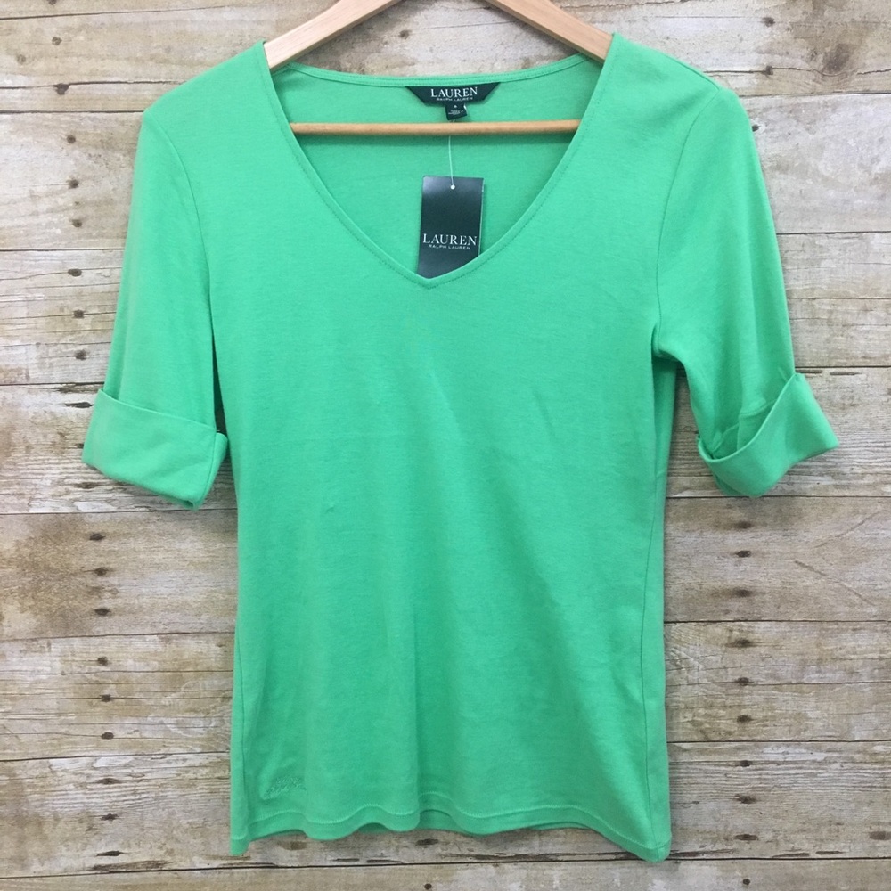 Ralph Lauren apple green V-neck